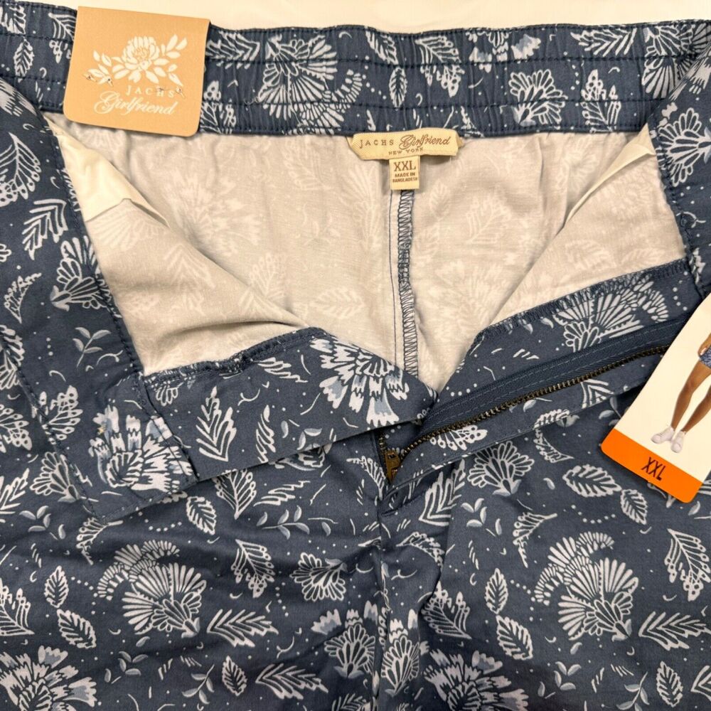 Jachs Girlfriend Women Sz XXL Shorts Blue Floral Chino Printed Midrise - Picture 5 of 5